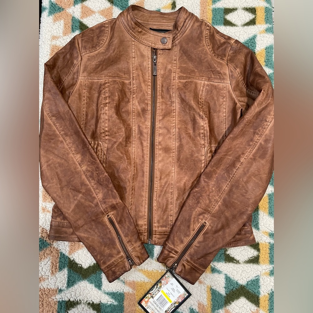 Dry Goods Brown Leather Jacket, M